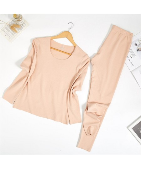 Ultra Soft Thermal Underwear Long Johns Set with Double Layers Fleece Lined Women Pajama Set ouc630a $49.71 - Underwear