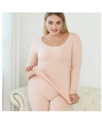 Ultra Soft Thermal Underwear Long Johns Set with Double Layers Fleece Lined Women Pajama Set ouc630a $49.71 - Underwear