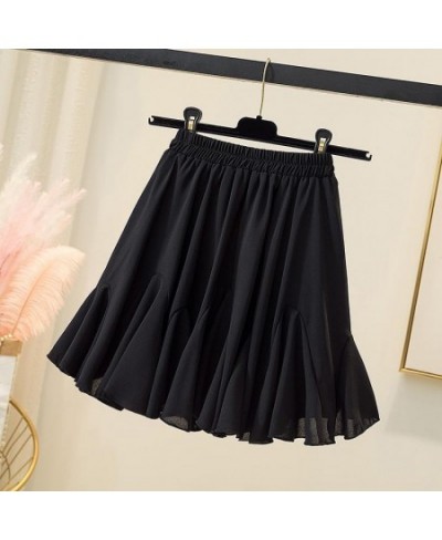 Mini Skirts Women Summer Ruffles Cute 2XL-6XL Solid Sweet Colleges Korean Style Leisure Simple Daily Ladies Bottom Sweet Ins ...