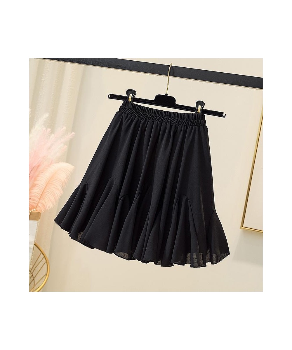 Mini Skirts Women Summer Ruffles Cute 2XL-6XL Solid Sweet Colleges Korean Style Leisure Simple Daily Ladies Bottom Sweet Ins ...