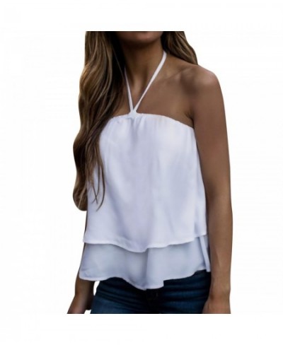 Womens O Neck Chiffon Bow tie Backless Tanks Tops and Blouse Vest $59.08 - Underwear