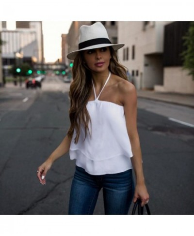 Womens O Neck Chiffon Bow tie Backless Tanks Tops and Blouse Vest $59.08 - Underwear