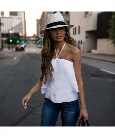 Womens O Neck Chiffon Bow tie Backless Tanks Tops and Blouse Vest $59.08 - Underwear