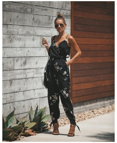 2023 Summer Jumpsuits For Women Elegantes Casual Sleeveless V-neck Strap Lace Up Jumpsuit De Fiesta Mujer Long Rompers Plus $...