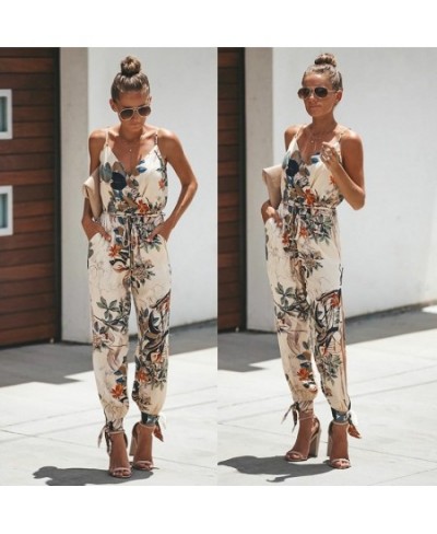 2023 Summer Jumpsuits For Women Elegantes Casual Sleeveless V-neck Strap Lace Up Jumpsuit De Fiesta Mujer Long Rompers Plus $...