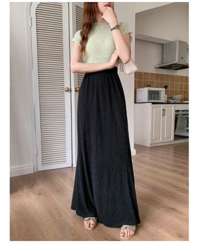 Long Maxi Skirt Women 2023 Summer Korean Fashion Shiny Elegant Aesthetic High Waist Fishtail Skirt Female $42.15 - Skirts