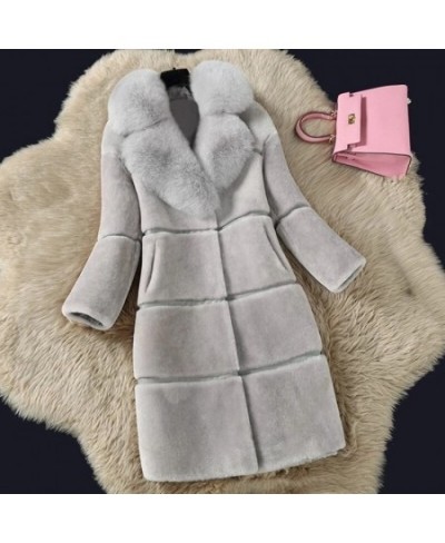 Women Warm Faux Fur Coat Winter Fur Coat Women Thick Long Sleeve Jacket Fashion Fake Fox Fur Collar Outerwear $88.23 - Jacket...