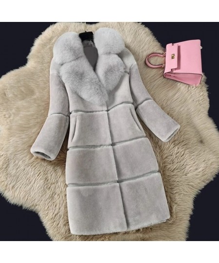 Women Warm Faux Fur Coat Winter Fur Coat Women Thick Long Sleeve Jacket Fashion Fake Fox Fur Collar Outerwear $88.23 - Jacket...