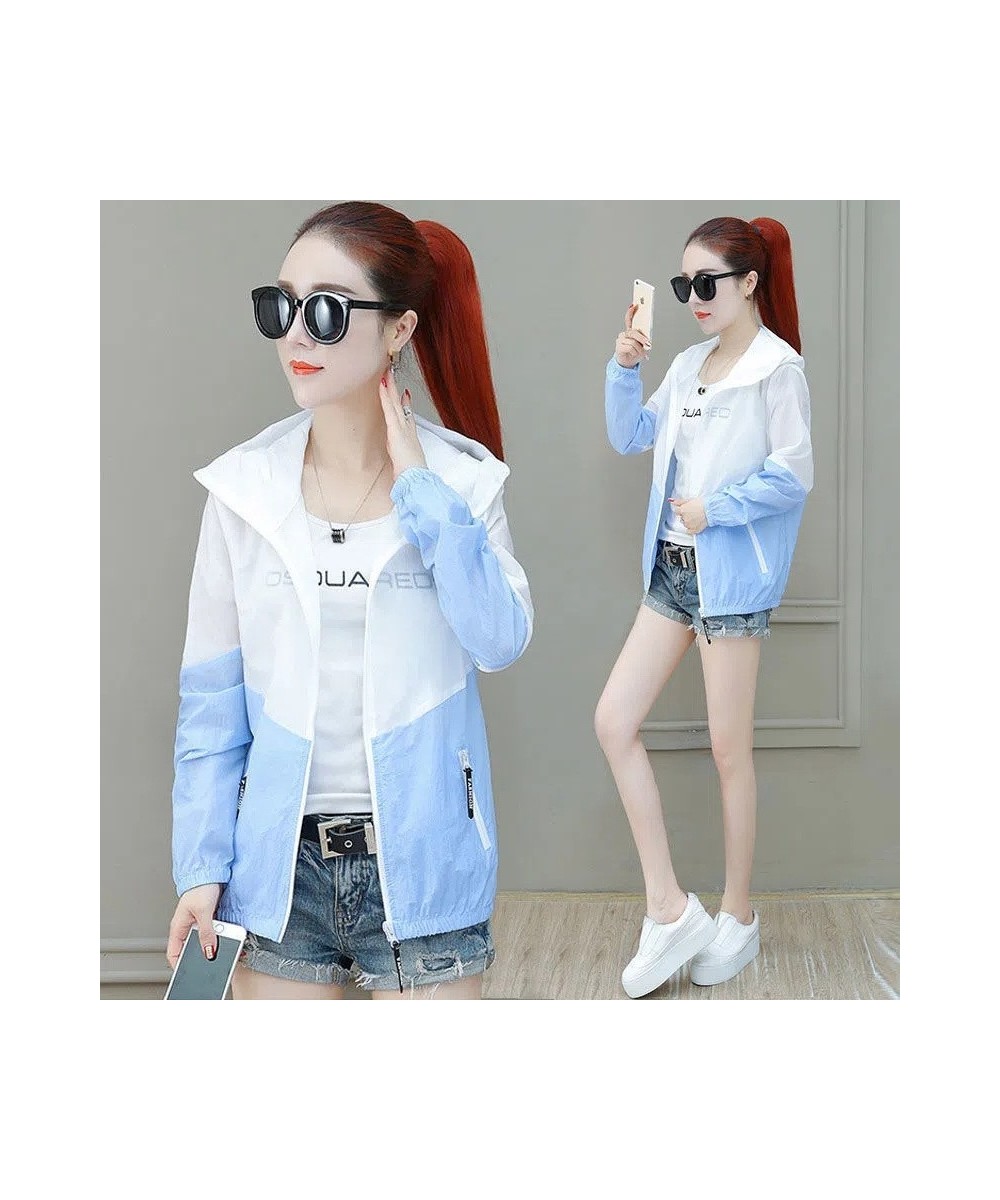 2023 Summer Windbreaker Coat Sunscreen Women's All-Match UV Protection Thin Jackets Sunscreen Short Outwear Ladies Beachwear ...