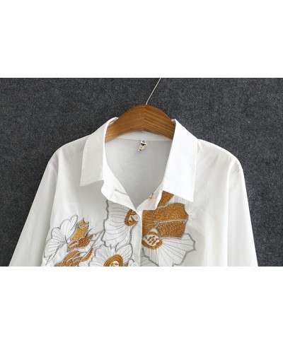 Autumn Women Shirts Ladies Floral Tops Female Long Sleeve Blouses Embroidery Loose Plus Size Clothing K91 9013 $41.56 - Plus ...