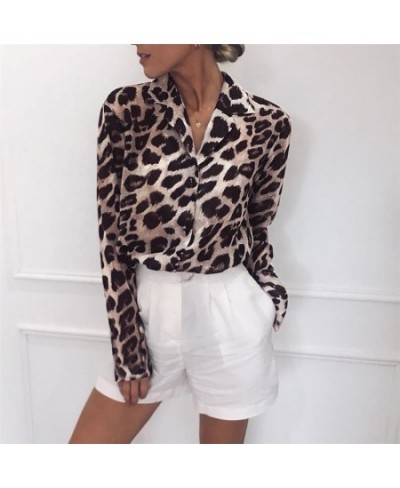 Sexy Leopard Print V neck Blouse Chiffon Blouse Long Sleeve Lady Office Shirt Casual Loose Blusas kz650 $29.53 - Blouses & Sh...