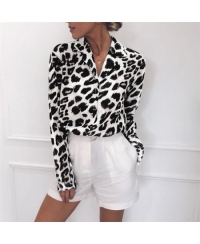 Sexy Leopard Print V neck Blouse Chiffon Blouse Long Sleeve Lady Office Shirt Casual Loose Blusas kz650 $29.53 - Blouses & Sh...