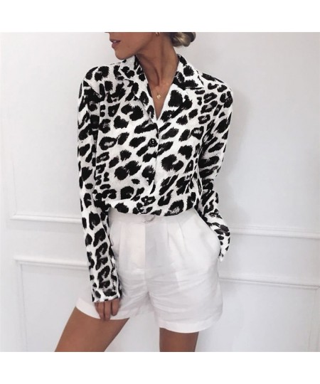 Sexy Leopard Print V neck Blouse Chiffon Blouse Long Sleeve Lady Office Shirt Casual Loose Blusas kz650 $29.53 - Blouses & Sh...