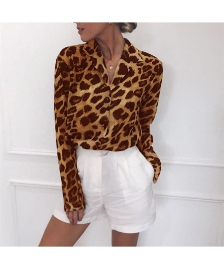 Sexy Leopard Print V neck Blouse Chiffon Blouse Long Sleeve Lady Office Shirt Casual Loose Blusas kz650 $29.53 - Blouses & Sh...