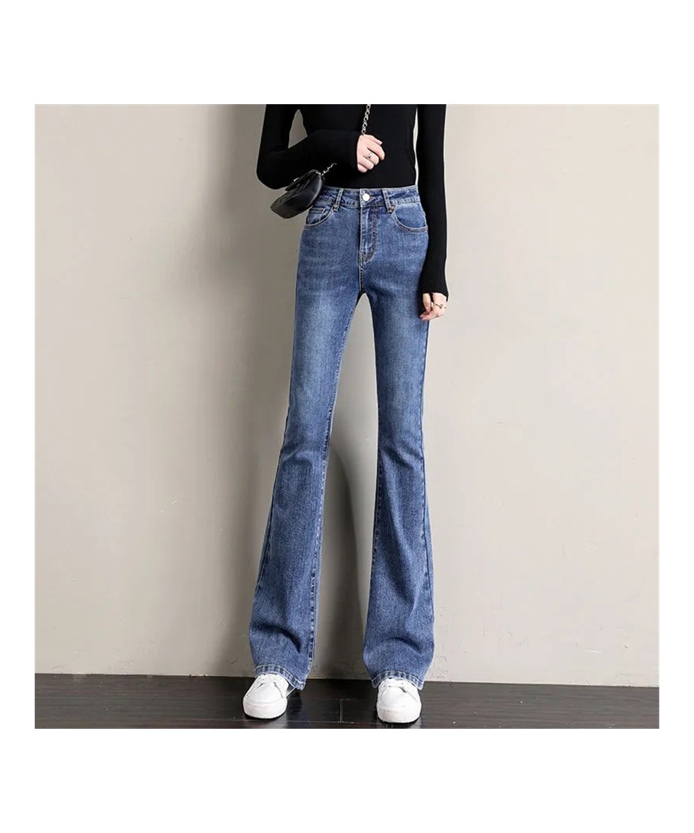 Classic High Waist Bleached Flare Jeans Slim Denim Trousers Women Skinny Pencil Pants Casual Stretch Vaqueros Korean Pantalon...