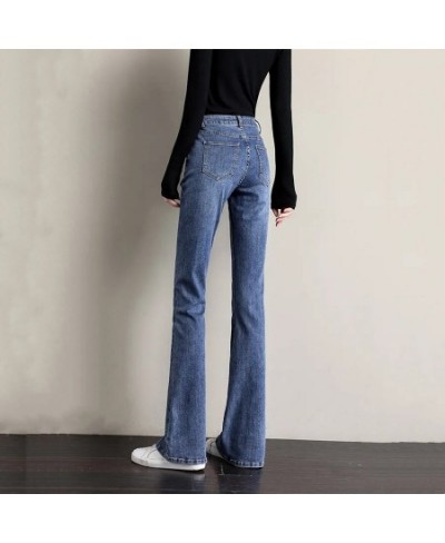 Classic High Waist Bleached Flare Jeans Slim Denim Trousers Women Skinny Pencil Pants Casual Stretch Vaqueros Korean Pantalon...