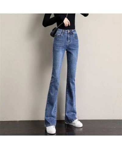 Classic High Waist Bleached Flare Jeans Slim Denim Trousers Women Skinny Pencil Pants Casual Stretch Vaqueros Korean Pantalon...