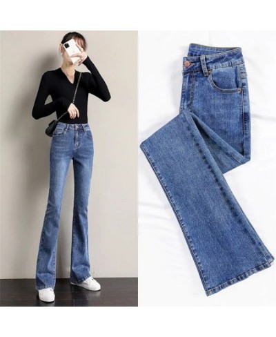 Classic High Waist Bleached Flare Jeans Slim Denim Trousers Women Skinny Pencil Pants Casual Stretch Vaqueros Korean Pantalon...