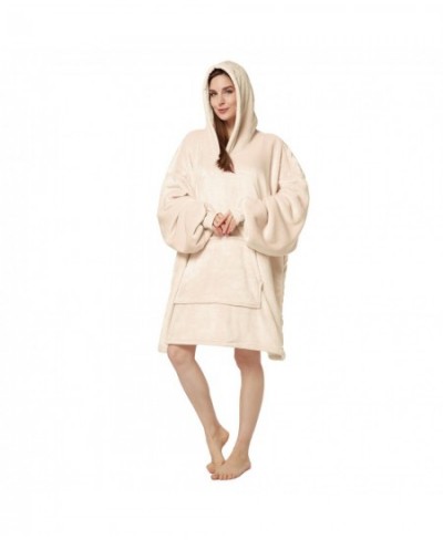 Pullover Women Winter Bathrobe Warm Flannel Sleepwear Couple Thick Sweater Hooded Big Pocket $79.81 - Sleepwears