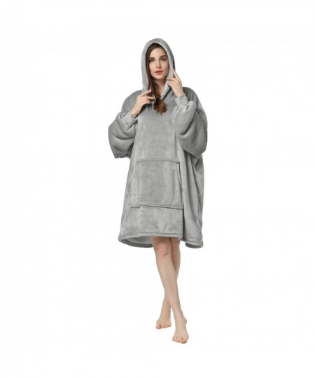 Pullover Women Winter Bathrobe Warm Flannel Sleepwear Couple Thick Sweater Hooded Big Pocket $79.81 - Sleepwears