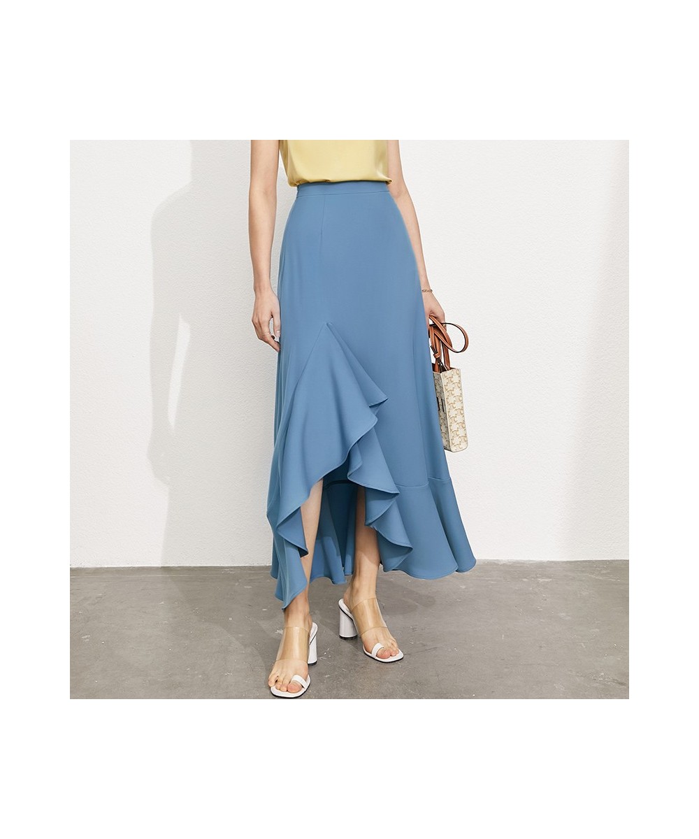 Minimalism Summer New Fashion Skirt For Women Offical Lady Solid High Waist Asymmetrical Ankellength Women's Dress 12170218 $...