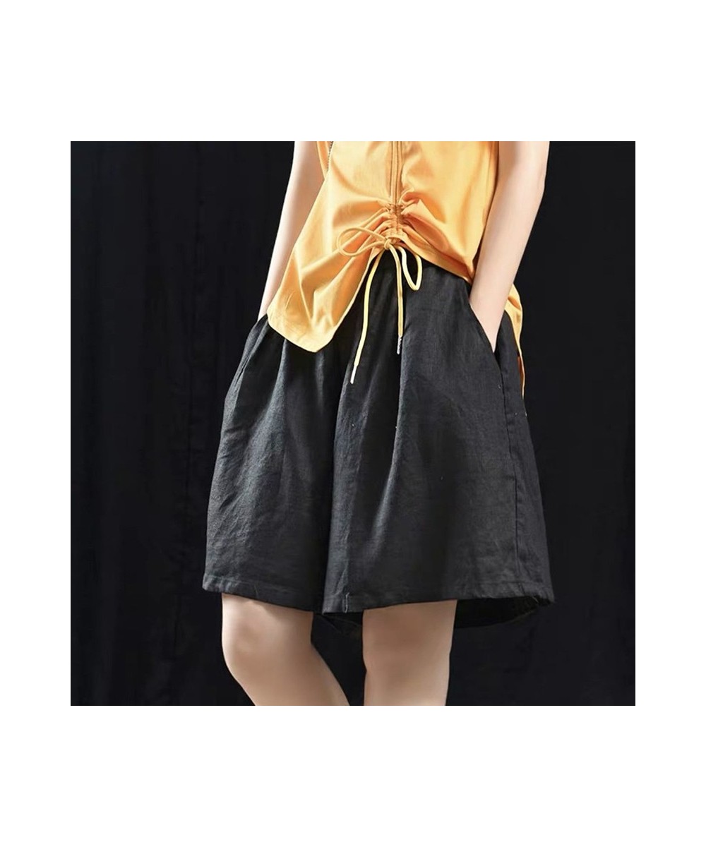 Cotton Linen Loose Shorts for Women Summer Casual Pocket Elastic Waist Shorts Woman 2022 New Wide Leg Short Pants Female $27....