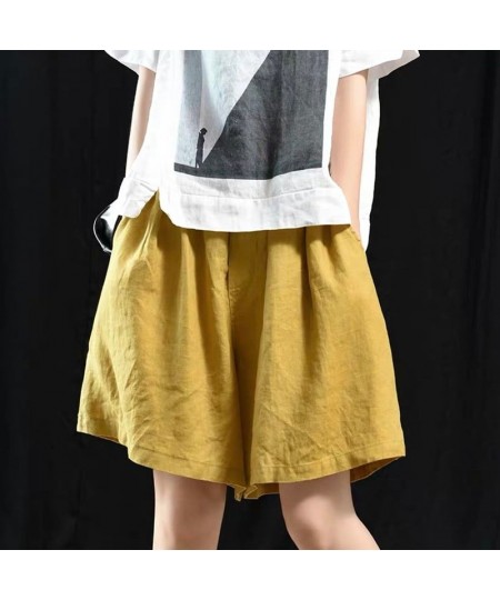 Cotton Linen Loose Shorts for Women Summer Casual Pocket Elastic Waist Shorts Woman 2022 New Wide Leg Short Pants Female $27....