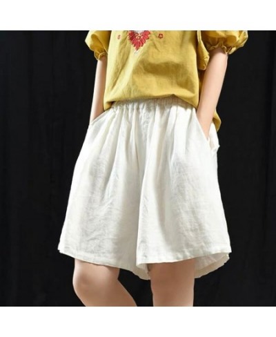 Cotton Linen Loose Shorts for Women Summer Casual Pocket Elastic Waist Shorts Woman 2022 New Wide Leg Short Pants Female $27....