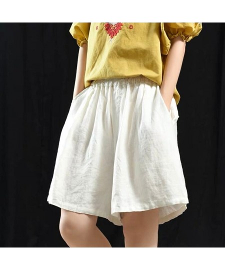 Cotton Linen Loose Shorts for Women Summer Casual Pocket Elastic Waist Shorts Woman 2022 New Wide Leg Short Pants Female $27....