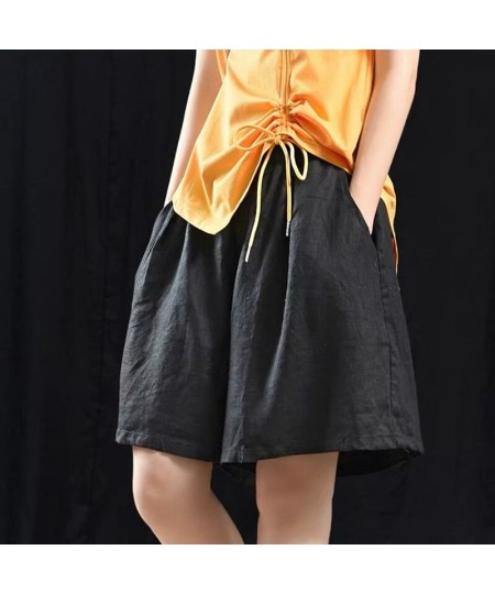 Cotton Linen Loose Shorts for Women Summer Casual Pocket Elastic Waist Shorts Woman 2022 New Wide Leg Short Pants Female $27....