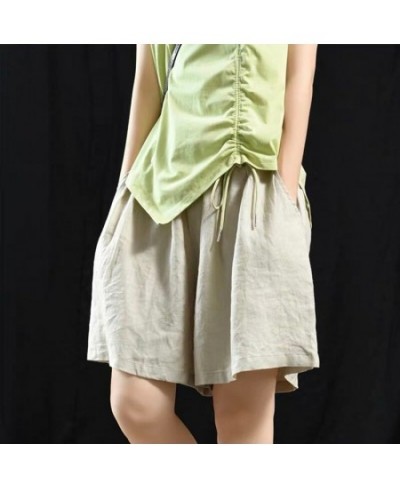 Cotton Linen Loose Shorts for Women Summer Casual Pocket Elastic Waist Shorts Woman 2022 New Wide Leg Short Pants Female $27....