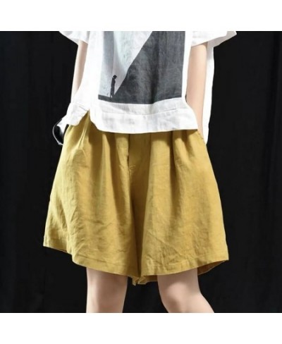 Cotton Linen Loose Shorts for Women Summer Casual Pocket Elastic Waist Shorts Woman 2022 New Wide Leg Short Pants Female $27....