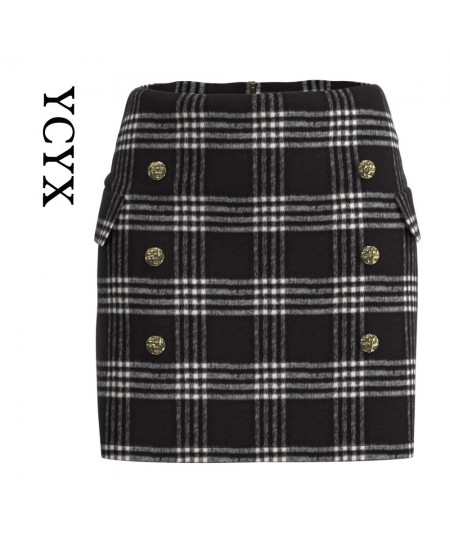 S-3XL Lady Skirt Female Autumn Spring Sweet High Waist A-line Mini wool Skirt Vintage Casual Women Plaid Skirt Chic YCYX198 $...