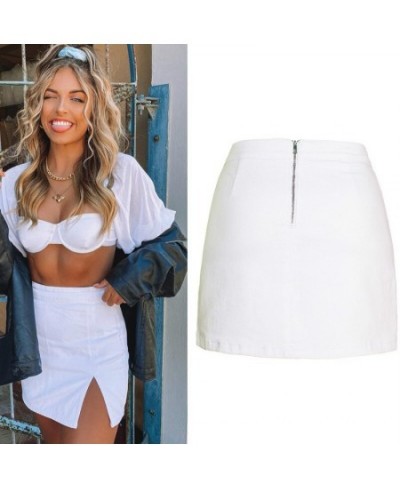 High Waist Denim Skirt for Women Split Pencil Skirts Womens Summer Jean Skirt $36.11 - Skirts