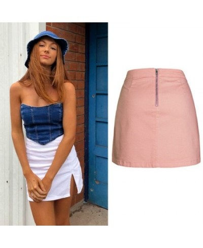 High Waist Denim Skirt for Women Split Pencil Skirts Womens Summer Jean Skirt $36.11 - Skirts