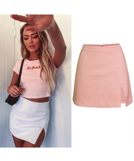 High Waist Denim Skirt for Women Split Pencil Skirts Womens Summer Jean Skirt $36.11 - Skirts