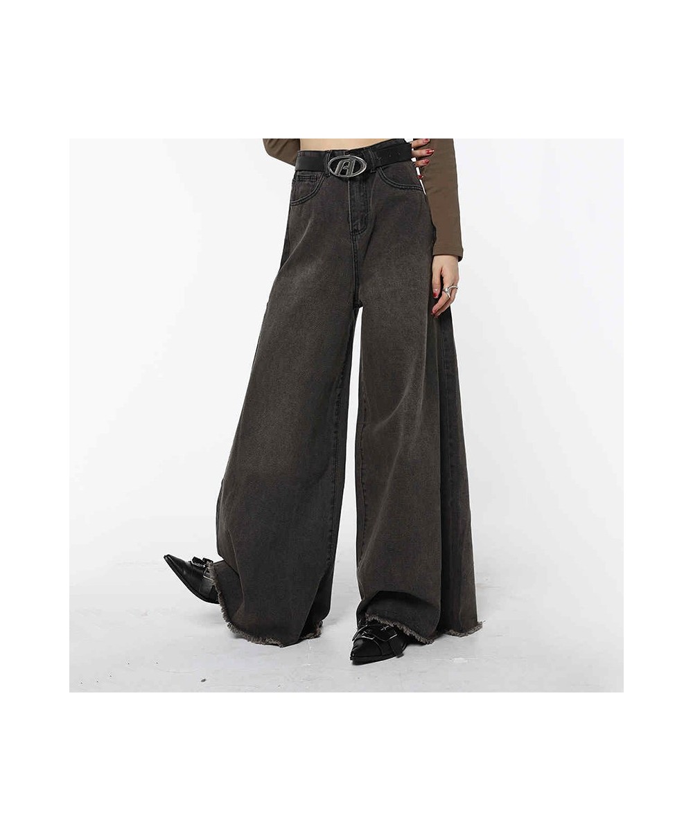 American Retro High Waist Oversized Loose Jeans Pants Women's Casual Baggy Y2K Wide Leg Grunge Streetwear Style Denim Trouser...