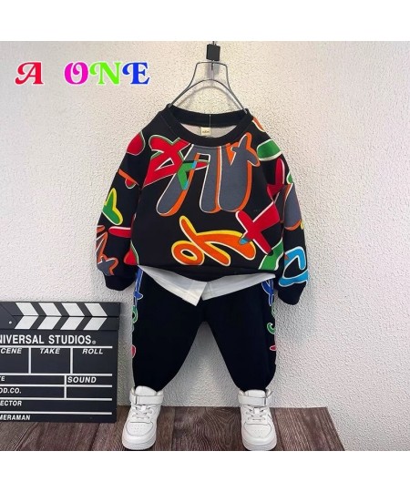 Spring Autumn kids fashion clothes boys set baby sweater + pants 2 pcs set fashion letter sweater set 2T to 10 Yrs $58.55 - B...