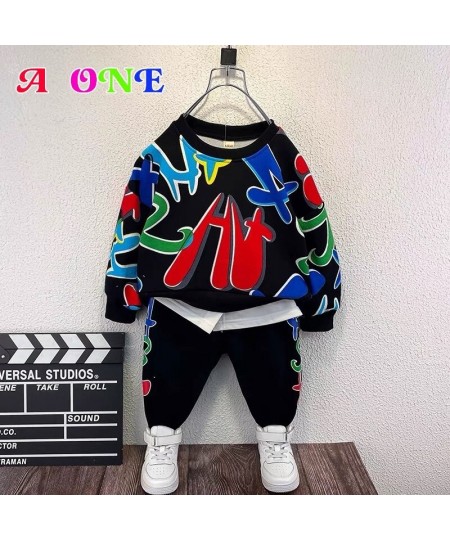 Spring Autumn kids fashion clothes boys set baby sweater + pants 2 pcs set fashion letter sweater set 2T to 10 Yrs $58.55 - B...