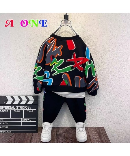 Spring Autumn kids fashion clothes boys set baby sweater + pants 2 pcs set fashion letter sweater set 2T to 10 Yrs $58.55 - B...