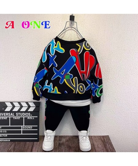 Spring Autumn kids fashion clothes boys set baby sweater + pants 2 pcs set fashion letter sweater set 2T to 10 Yrs $58.55 - B...