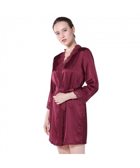 Summer Dress Silk Robe Women's Pajamas Sexy Bathrobe Dressing Gowns For Women Sleep Lingerie Pajamas Night Bathrobes D0414 $4...