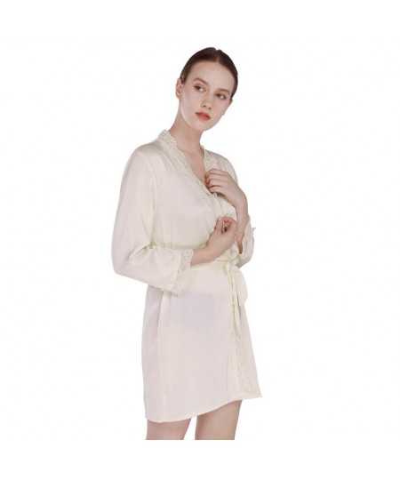 Summer Dress Silk Robe Women's Pajamas Sexy Bathrobe Dressing Gowns For Women Sleep Lingerie Pajamas Night Bathrobes D0414 $4...