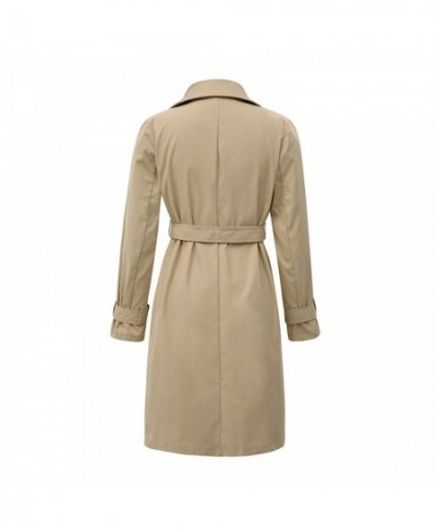 Women's Long Trench Solid Color Long Sleeve Lapel Wind Coat with Belt Double-breasted Spring Autumn Ladies Casual Outwear $47...