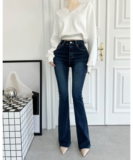 Vintage Gray Wide Leg Pants Women 2023 Chic High Waisted Elastic Denim Ladies Jeans Bell Summer Korean Elegant Length Bottoms...