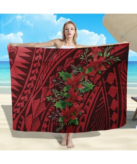 Tahiti Island Logo Print Black Lava Lava For Women Cover Up Skirt One Piece Polynesian Lavalava Beach Long Sarong Skirt $35.7...