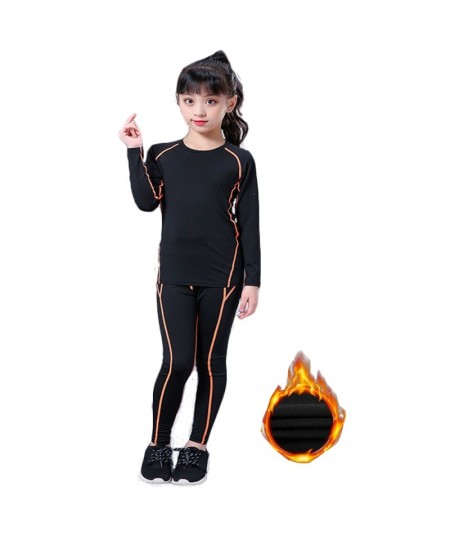 Winter Thermal Underwear Set Children Plus Velvet Long Johns Warm Thermo Underwear Kids Quick Dry Fitness Clothes Girls Pajam...