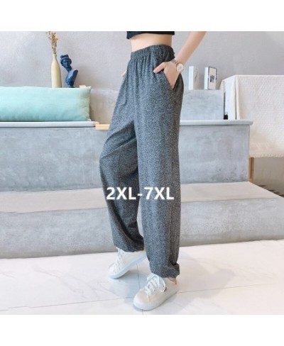 2XL-7XL брюки женские New Plus Fat Large Size Home Wear Wide Leg Sleep Trousers Spring Autumn Cotton Pants Female Pijama Muje...