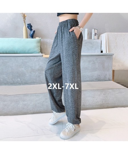 2XL-7XL брюки женские New Plus Fat Large Size Home Wear Wide Leg Sleep Trousers Spring Autumn Cotton Pants Female Pijama Muje...