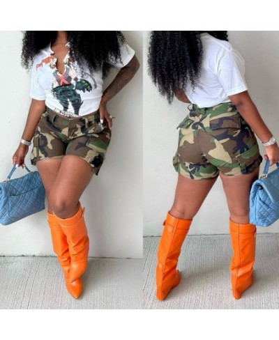 Camo Shorts Cargo Pant High Waist Skinny Joggers 2022 Fall Clothes Women Camouflage Sweat Pocket Casual Pants Y2K Streetwear ...